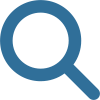 A blue magnifying glass on top of green background.